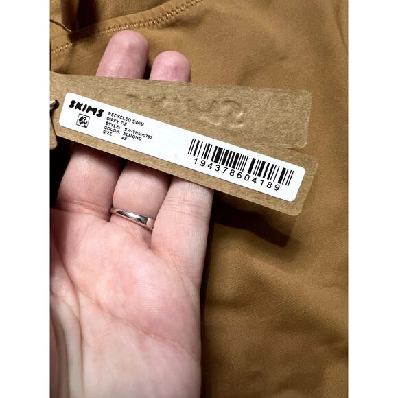 NWT Skims Dippy Tie Swim Bottoms Almond color New with Tags 4x Recycled Material - Picture 5 of 6